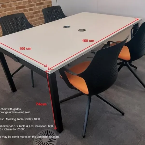 White Office Meeting Room Table and 8 Chairs