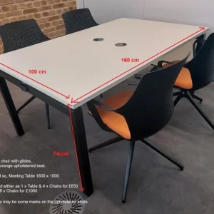 White Office Meeting Room Table and 8 Chairs