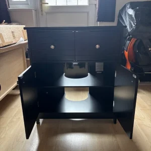 Matching bathroom storage cabinets black - Image 4