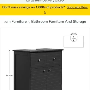 Matching bathroom storage cabinets black - Image 7