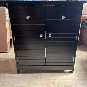 Matching bathroom storage cabinets black