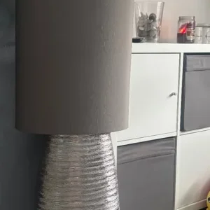 Tall grey floor lamp