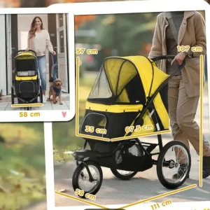 Yellow pet pram - Image 3