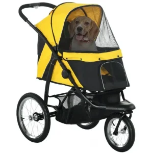 Yellow pet pram