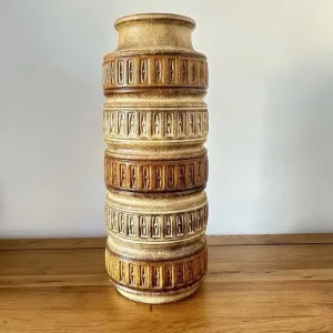 Vintage Scheurich Large Honey Mustard Glaze Floor Vase West German 268-40 - Image 2