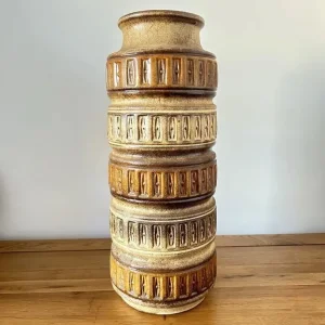 Vintage Scheurich Large Honey Mustard Glaze Floor Vase West German 268-40 - Image 3