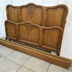 French Louis XV Oak Double Bed Frame – Great Condition - Image 3