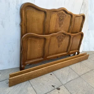 French Louis XV Oak Double Bed Frame – Great Condition - Image 4