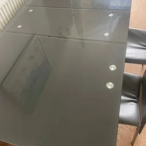 Grey Glass Dining Table and Chairs - Image 2