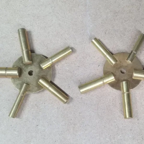 Antique Brass Spider Winding Clock Key Sizes 3 5 7 9 11 and 2 4 6 8 10