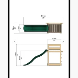 Rebo Outdoor Swing Set with Wooden Platform and Slide - Image 7