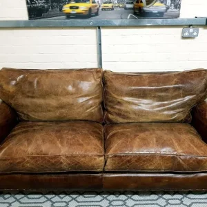 Timothy Oulton Balmoral 3 seater sofa brown leather - Image 7