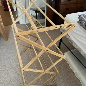 Bamboo finish clothes horse/airer - Image 2