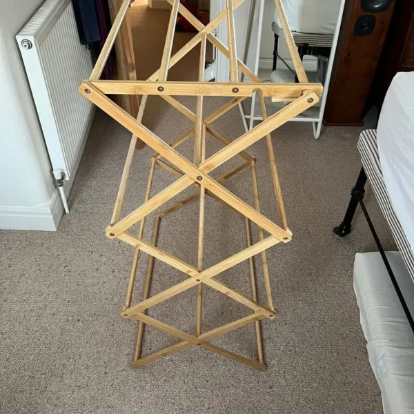 Bamboo finish clothes horse/airer