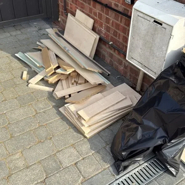 Wood from old wardrobes and two doors with hinges