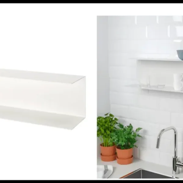 IKEA Botkyrka white metal shelf