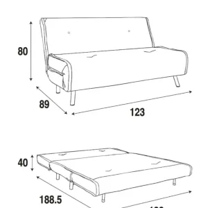 Made Haru small sofa bed in mustard yellow - Image 3