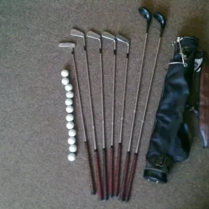 Arthur D'Arcy Bobby Locke Golf Clubs And Vintage Dunlop Golf Club Bag