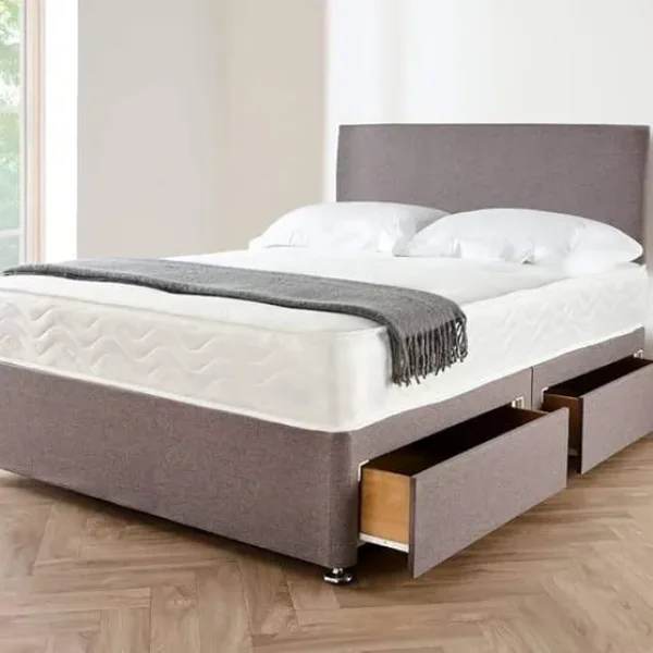 Small double divan bed with mattress