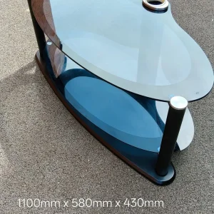 Black / Smoked see through glass corner TV stand - Image 2