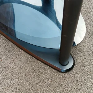 Black / Smoked see through glass corner TV stand - Image 4