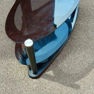 Black / Smoked see through glass corner TV stand - Image 5